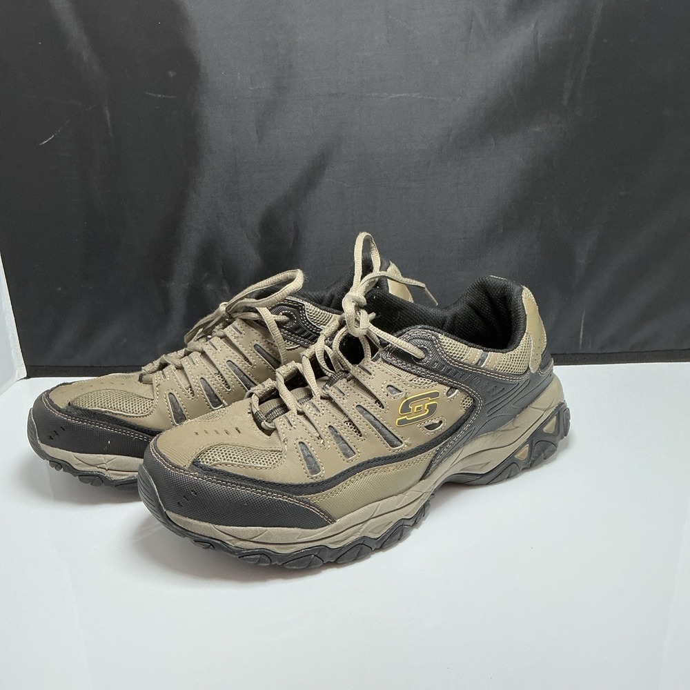 Skechers After Burn Olive/Khaki Green Lace-up Sneakers Shoes Size 10.5  #50125